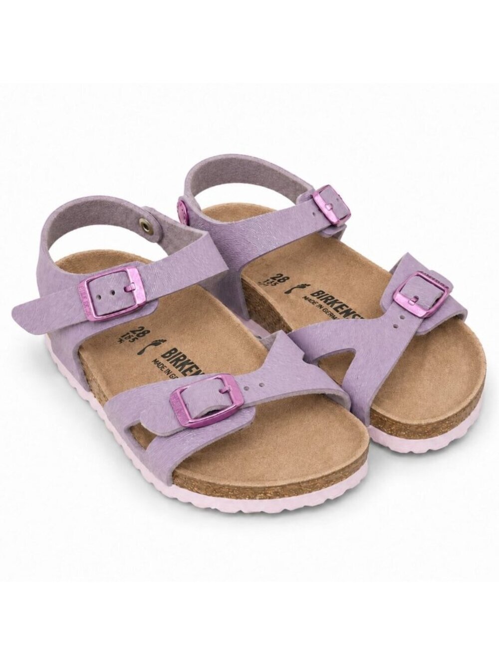 Birkenstock Rio Toddler Kids Lilac Sandals EU 26 Girls Adjustable Cork Footbed